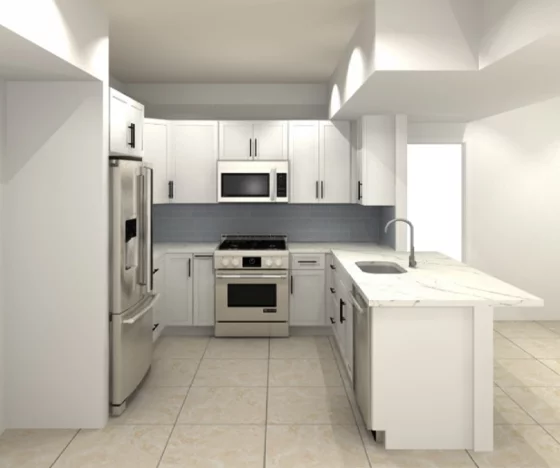 3-D Rendering Of A Kitchen Design