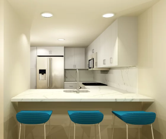 3-D Rendering Of A Kitchen Design