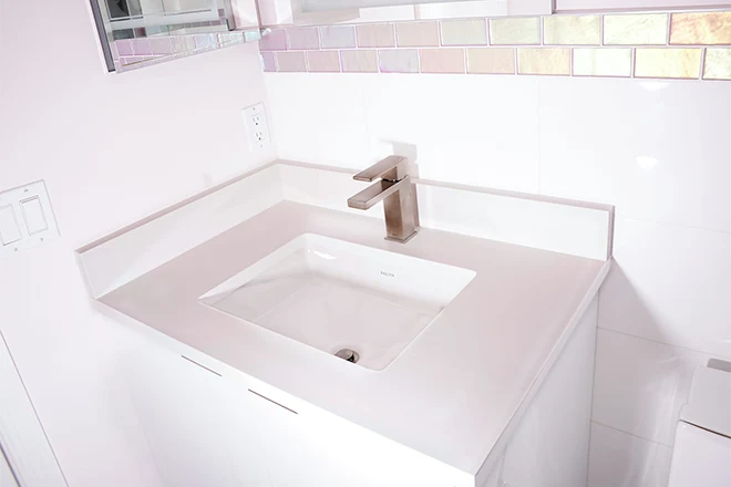 White single vanity sink
