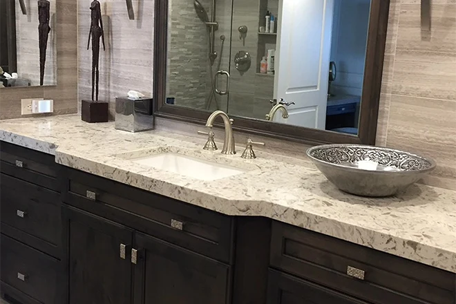 New large vanity and shower bringing bathroom remodeling benefits