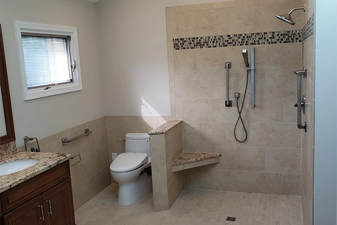Open concept shower