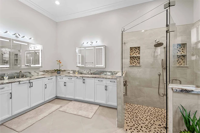 Part of an incredible bathroom remodel in Delray Beach, FL